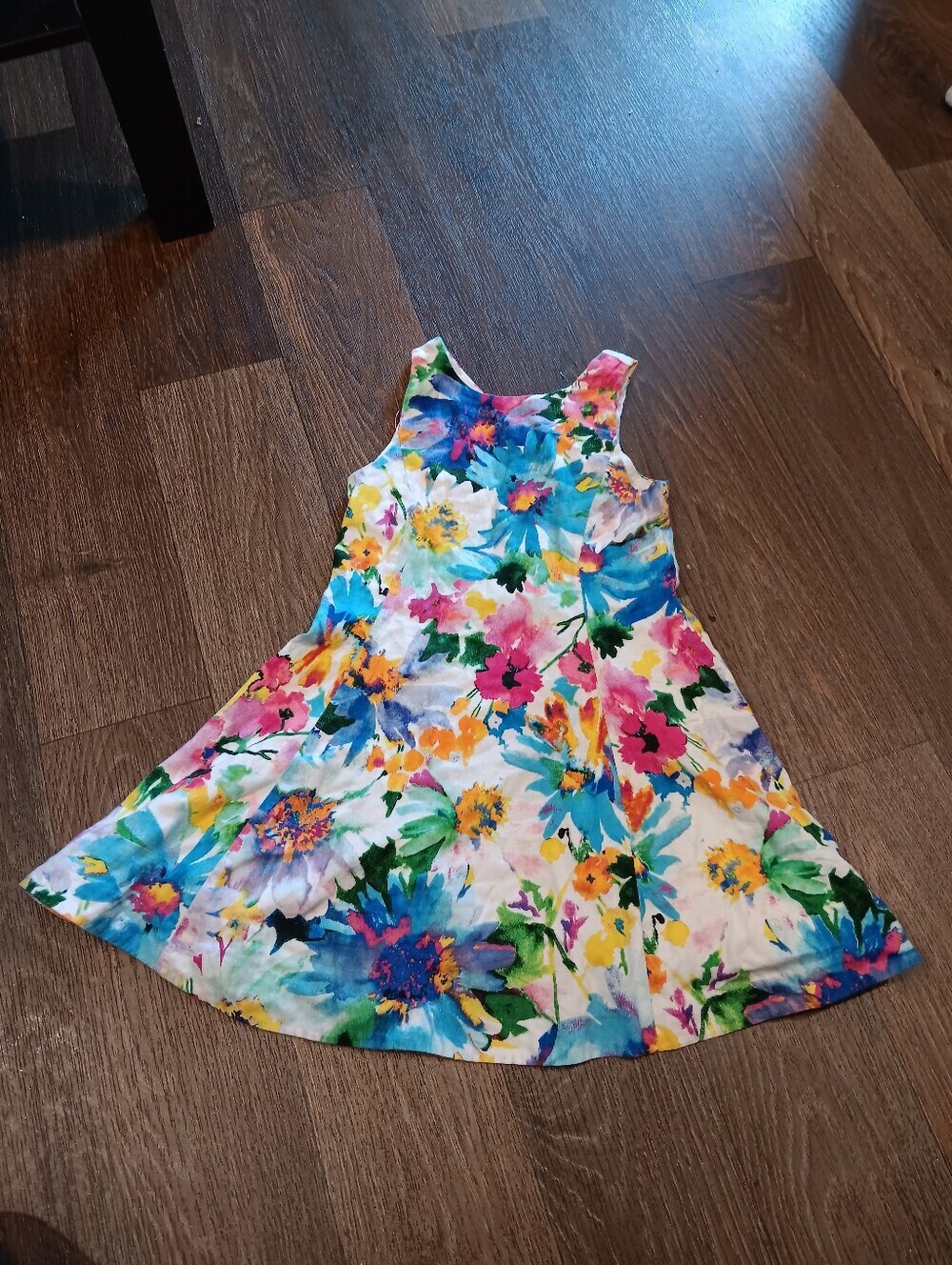 Polo Ralph Lauren Girls Floral Swing Dress - Blue, Pink, Yellow, Green